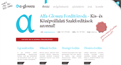 Desktop Screenshot of alfaglossza.hu